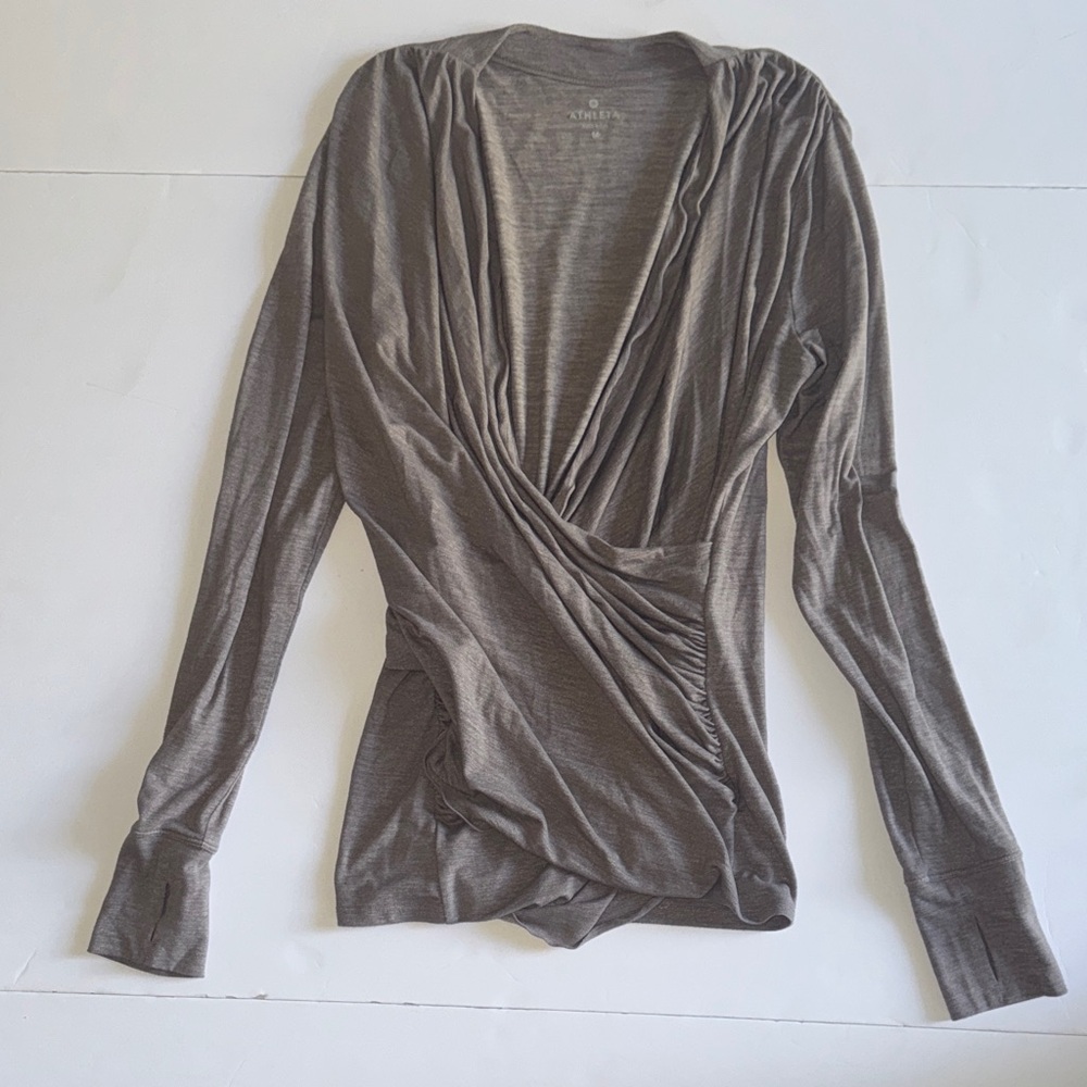 Athleta Brown Drape shirt